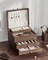 Wooden Jewelry Box, 3 Layer Large Jewelry Organizer for Women, Black Walnut Solid Wood, Jewelry Storage for Necklaces Rings Earring Watches Bracelets Mother's Day Gifts(No Mirror)